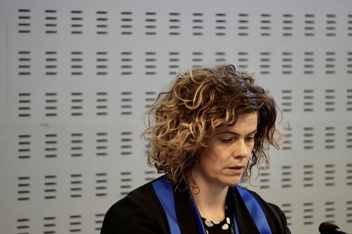Kolbrún Benediktsdóttir varahéraðssaksóknari í dómsal í dag.
