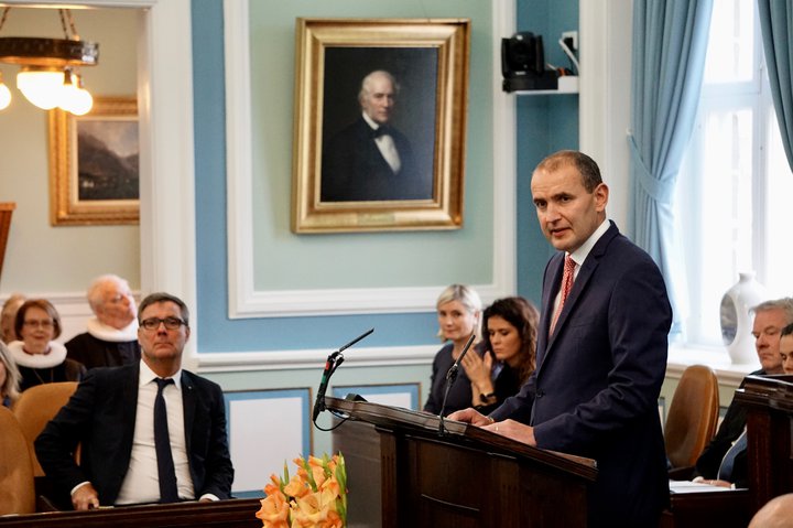 Guðni Th. Jóhannesson, forseti Íslands, við þingsetningu í dag.