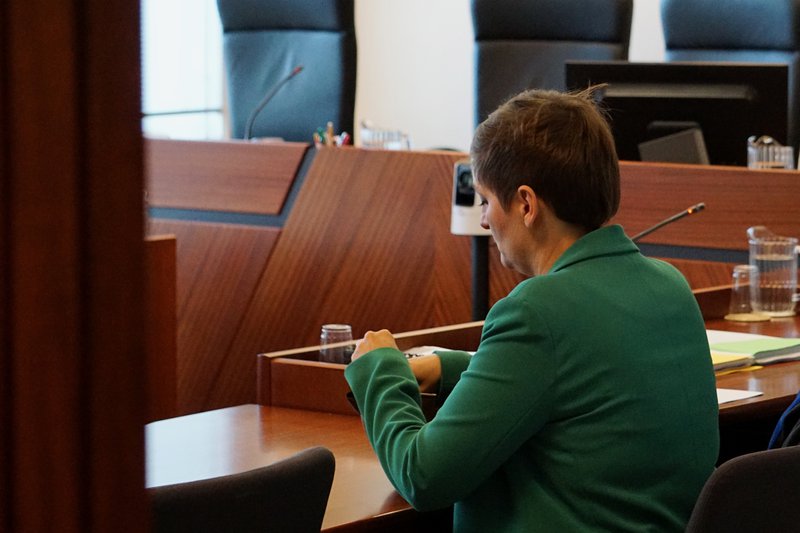 Kristín Eysteinsdóttir við aðalmeðferð málsins Mynd: Bára Huld Beck