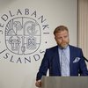 Ásgeir Jónsson seðlabankastjóri á blaðamannafundi í morgun þar sem hann kynnti ástæður fyrir nýjustu vaxtaákvörðun peningastefnunefndar.