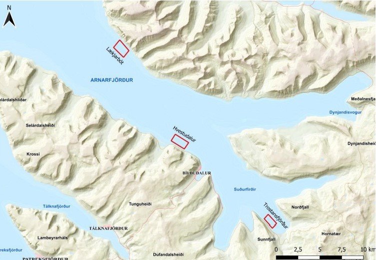 Eldissvæði Arctic Sea Farm í Arnarfirði.