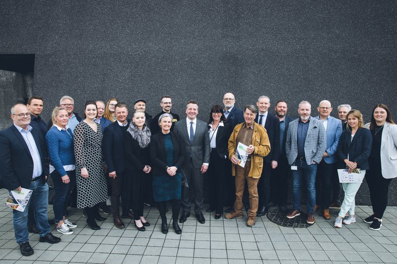 Frá kynningu á viljayfirlýsingu um uppbyggingu græns iðngarðs á Grundartanga í Hvalfjarðarsveit. Mynd: Aðsend