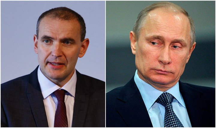 Guðni Th. Jóhannesson og Vladímír Pútín.