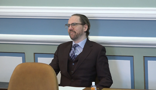 Halldór Auðar Svansson varaþingmaður Pírata. Mynd: Skjáskot úr útsendingu Alþingis.