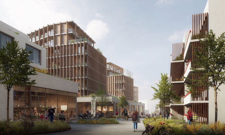 Mynd úr kynningarefni skipulagsbreytinga fyrir Hamraborgarsvæðið.