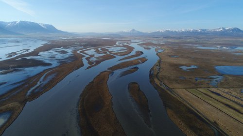 Héraðsvötn í Skagafirði. Áformað er að reisa virkjanir í farvegi jökulána ofan þeirra. Mynd: Skagafjordur.is