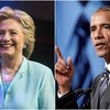 Hillary Clinton og Barack Obama.