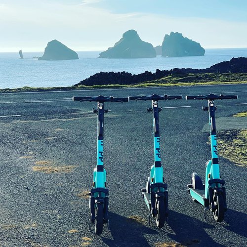 Hopp-hjól eru nú komin til Vestmannaeyja og ungt fók á Klaustri vill gjarnan fá slík hjól. Mynd: Hopp-Vestmannaeyjum