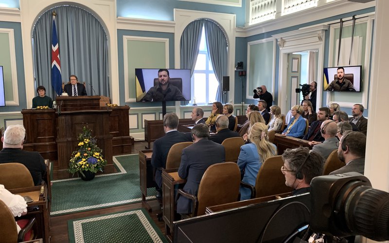 Stundin í dag var söguleg en þetta er í fyrsta skipti sem erlendur þjóðhöfðingi ávarpar Alþingi Íslendinga. Mynd: Bára Huld Beck.