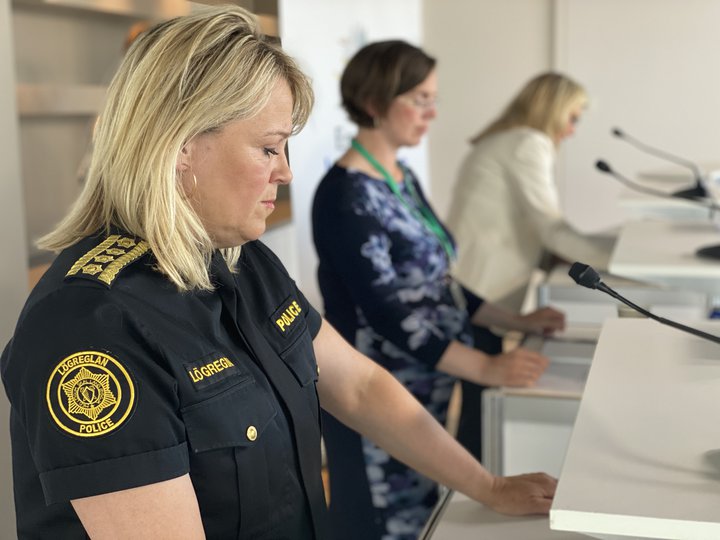 Frá upplýsingafundi almannavarna og landlæknisembættisins í dag.