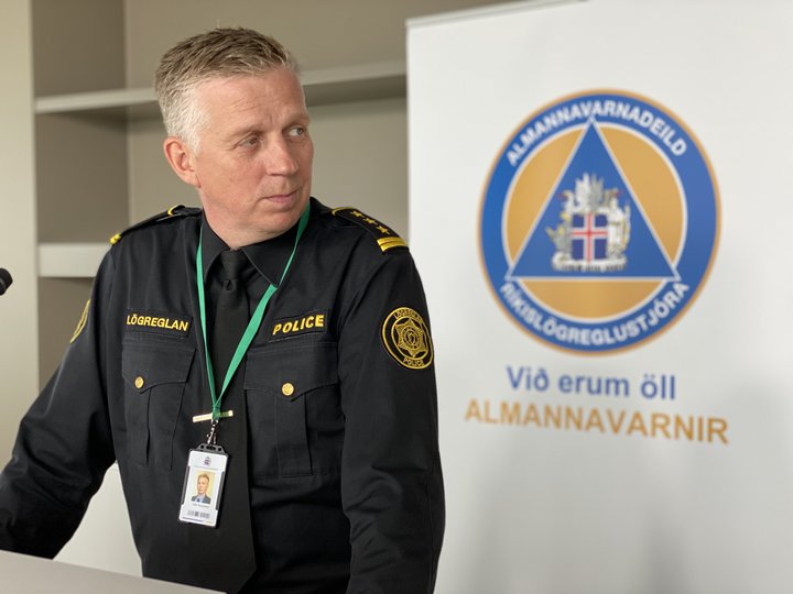 Víðir Reynisson yfirlögregluþjónn á fundi dagsins