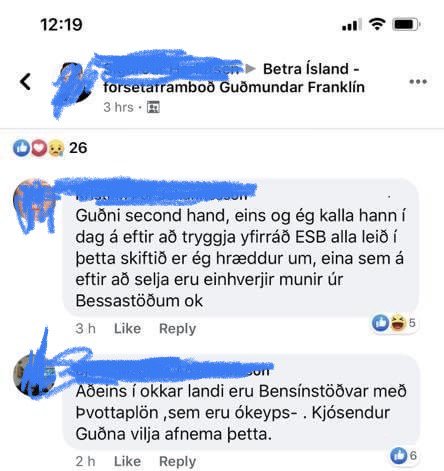Skjáskot af Facebook.