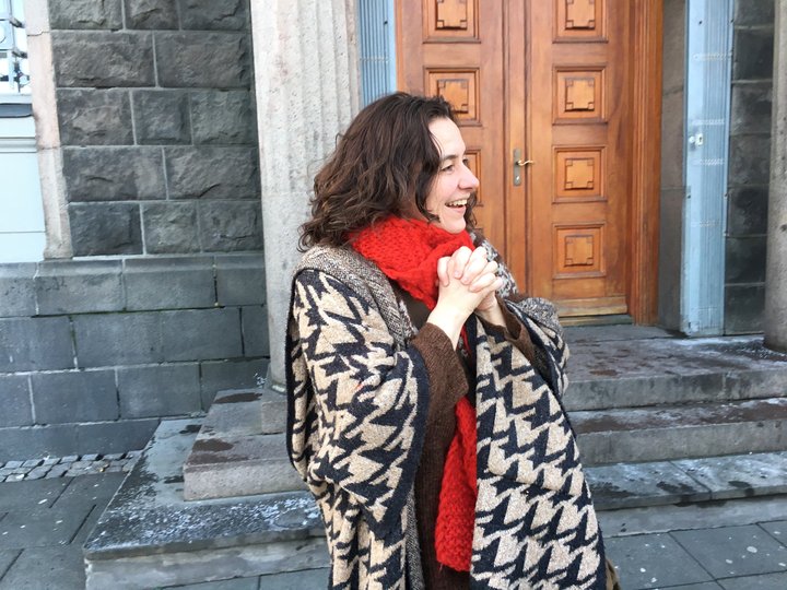 Auður Jónsdóttir eftir uppkvaðningu dómsins í dag.