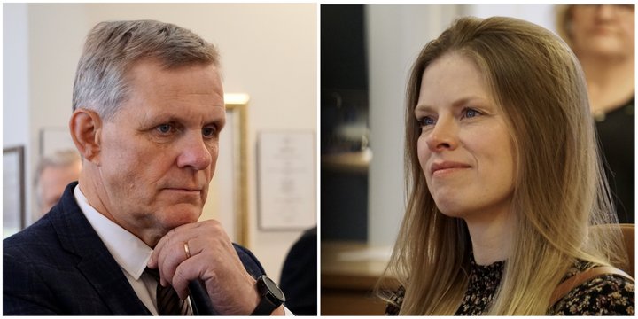 Jón Gunnarsson dómsmálaráðherra og Arndís Anna Kristínardóttir Gunnarsdóttir, þingmaður Pírata.