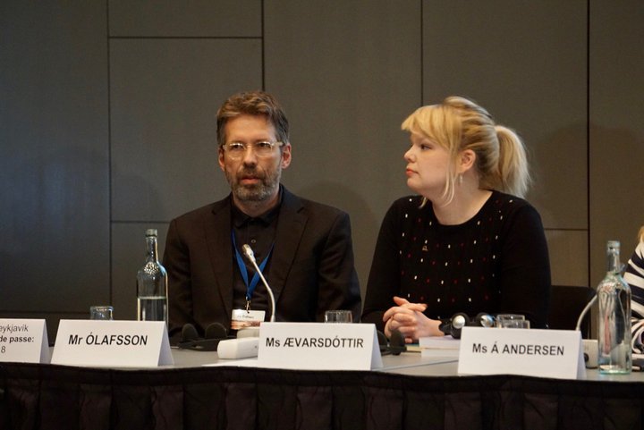 Jón Ólafsson prófessor og Þórhildur Sunna Ævarsdóttir þingkona.