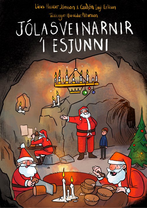 Jólaveinarnir í Esjunni er myndskreytt af Haraldi Péturssyni.