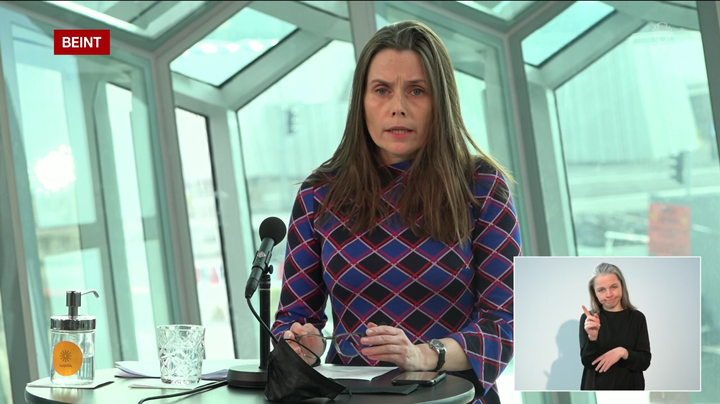 Katrín Jakobsdóttir á fundinum í dag.