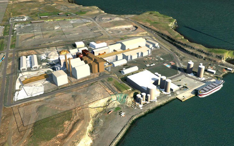 Svona gæti kísilverið í Helguvík litið út fullbyggt að mati Stakksbergs. Mynd: Úr matsskýrslu.