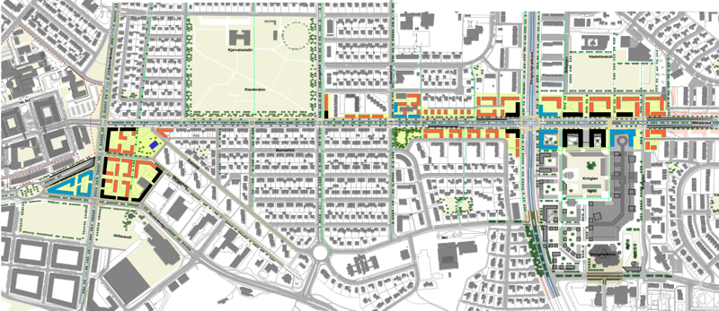 Hugmynd að breyttri Miklubraut samkvæmt frummati á þróunarmöguleikum.