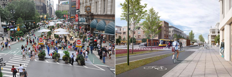 Myndheimildir: NYC DOT, Heidi Wolf, sbr. neðstu heimildarvísun, og Reykjavíkurborg, sbr. efstu heimildarvísun hér neðanmáls]