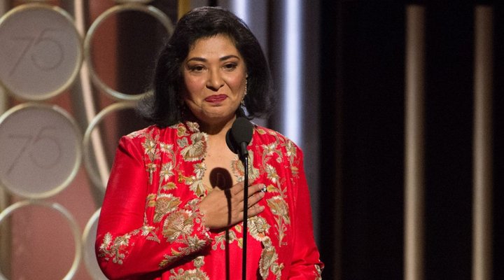 Meher Tatna, forseti Samtaka erlendra fréttamanna í Hollywood tilkynnti um veitingu styrkjanna á Golden Globe hátíðinni í gær