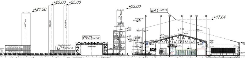 Teikning af mögulegum mannvirkjum verksmiðjunnar. Mynd: úr matsáætlun