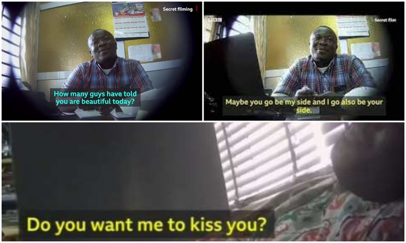 Kennarar í háskólum í Nígeríu og Gana náðust á upptökur að áreita konur sem sóttu um nám við skólann.