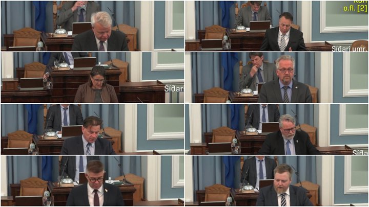 Allir níu þingmenn Miðflokksins hafa rætt mikið um samgönguáætlanir Alþingis undanfarna daga. Á myndina vantar Bergþór Ólason.