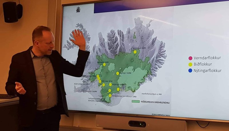 Guðmundur Ingi Guðbrandsson umhverfisráðherra, kynnir drög að frumvarpi um hálendisþjóðgarð á dögunum.