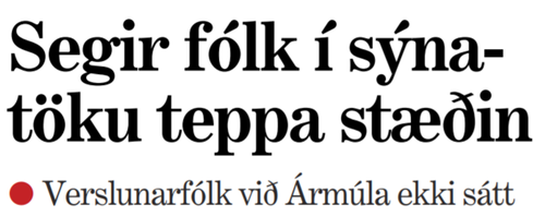 Fyrirsögn úr Morgunblaðinu 6. janúar sl.