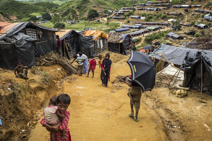 Róhingjar á flótta.