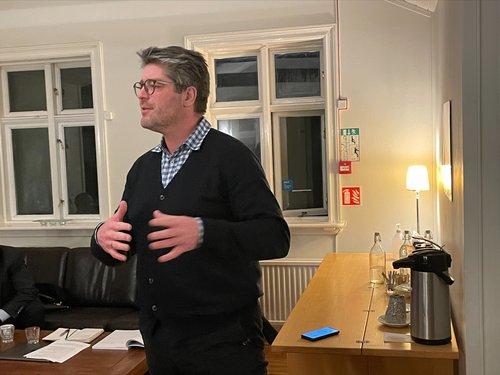 Orri Páll Jóhannsson, þingflokksformaður VG, á fundinum í Borgarnesi í byrjun mánaðarins. Mynd: VG