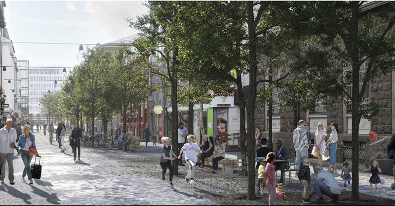 Austurstræti mun einnig taka breytingum Mynd: Aðsend