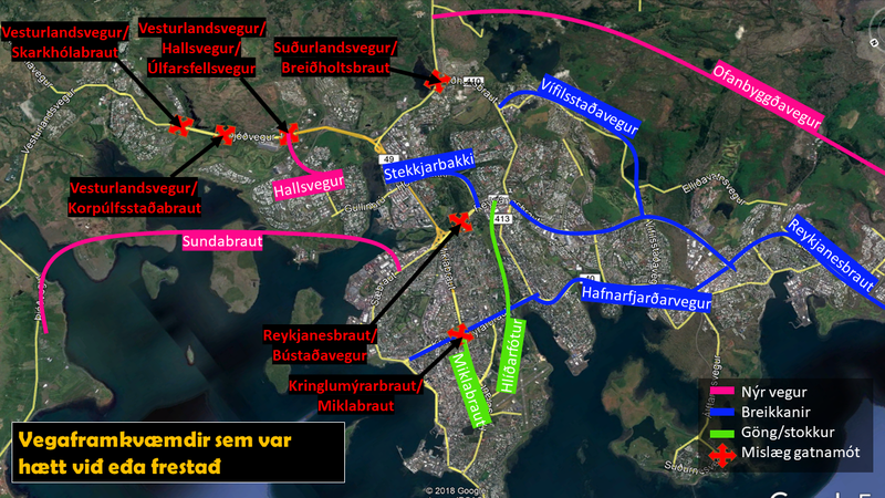 Samgöngubætur sem hætt var við eða frestað að frumkvæði Reykjavíkurborgar árið 2012.