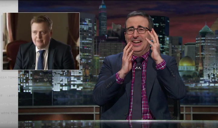 John Oliver gerði stólpagrín að viðtalinu við Sigmund Davíð