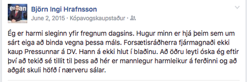 Stöðuuppfærsla Björns Inga