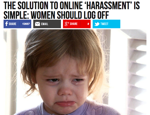 Konur ættu bara að hætta á internetinu til að losna við áreiti, að mati Breitbart.