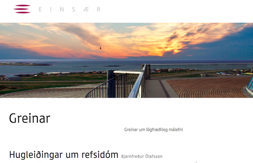 Einsaer.is, vefsvæði Bjarnfreðar Ólafssonar.