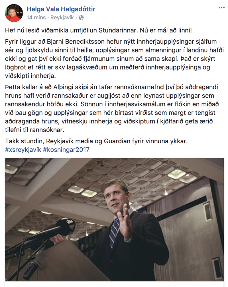 Facebook-status Helgu Völu