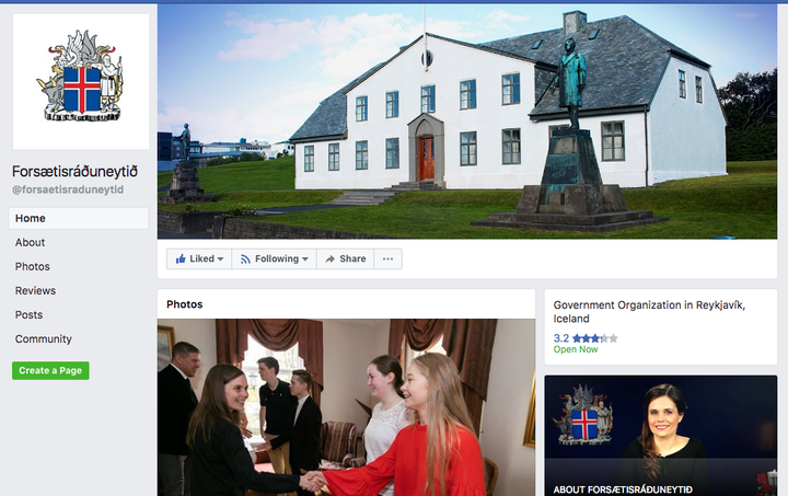 Facebook-síða forsætisráðuneytisins.