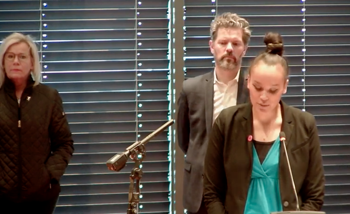 Vigdís Hauksdóttir, Dagur B. Eggertsson borgarstjóri og Sanna Magdalena Mörtudóttur tóku öll þátt í blaðamannafundinum í dag, ásamt öðrum oddvitum í borgarstjórn.