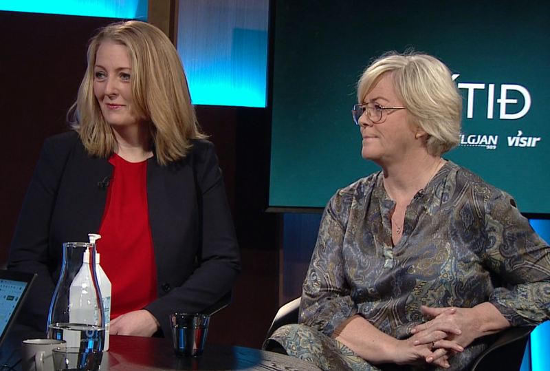 Lilja Björk Einarsdóttir og Birna Einarsdóttir. Mynd: Skjáskot