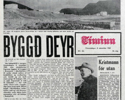 „Þar með verður einum kafla í byggðasögu þessa lands lokið,“ stóð í grein Tímans um það þegar síðasta fólkið flutti frá Hornströndum árið 1962. Skjáskot: Tímarit.is