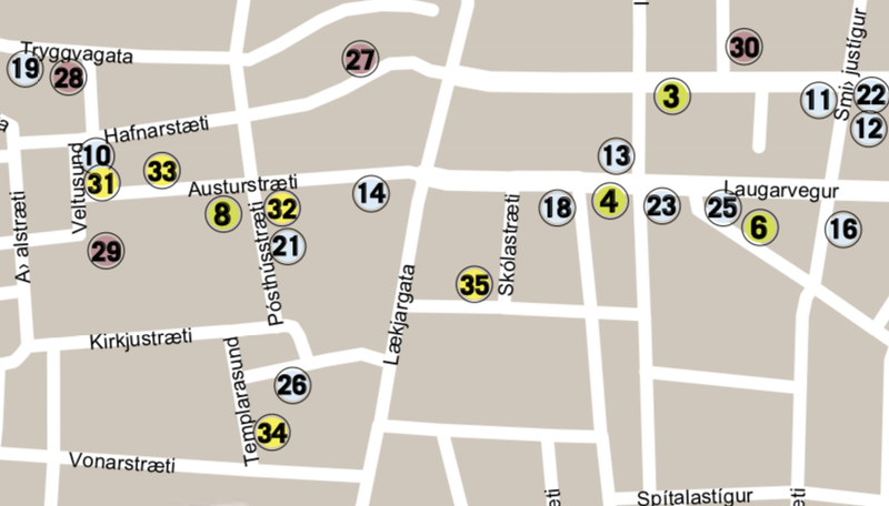 Kort: Reykjavík Grapewine