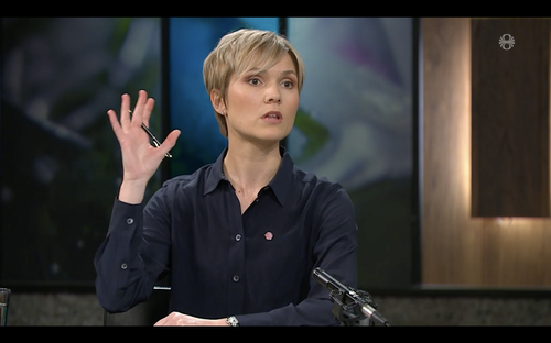 Kristrún Frostadóttir, frambjóðandi Samfylkingarinnar í Reykjavíkurkjördæmi suður . Skjáskot/RÚV