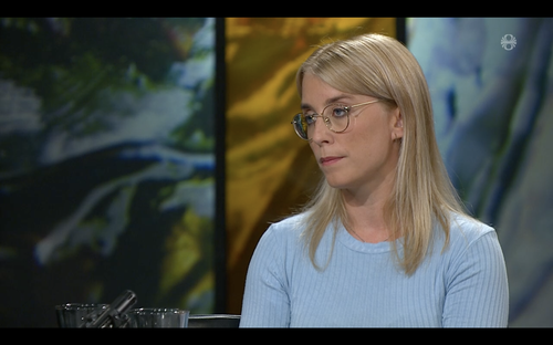 Diljá Mist Einarsdóttir, frambjóðandi Sjálfstæðisflokksins í Reykjavíkurkjördæmi Norður. Skjáskot/RÚV