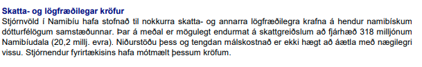 Úr ársreikningi Samherja Holding.