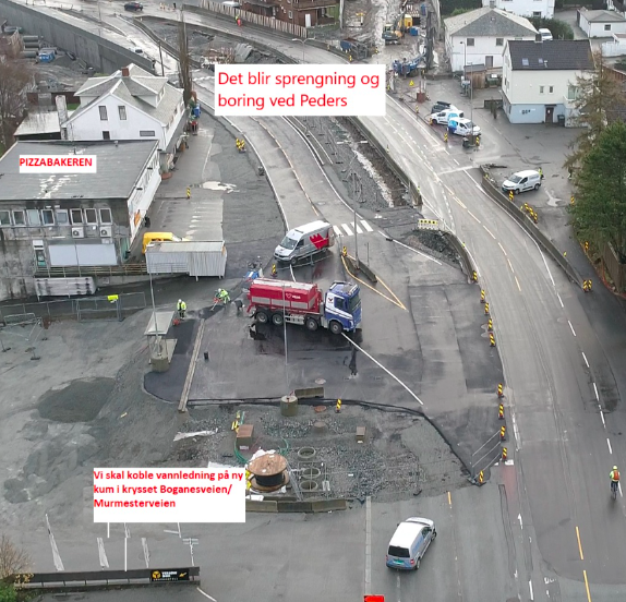 Myndin sýnir framkvæmdir við Bussveien í Stavanger. Heimild: Facebooksíða Bussveien, hlaðið niður 3. maí af slóðinni: https://www.facebook.com/Bussveien/photos/4940957245992171