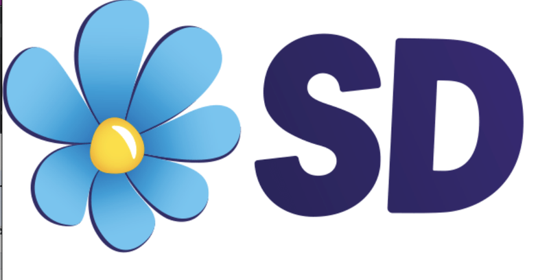 Merki Svíðþjóðardemókrata er bjart og sakleysislegt.