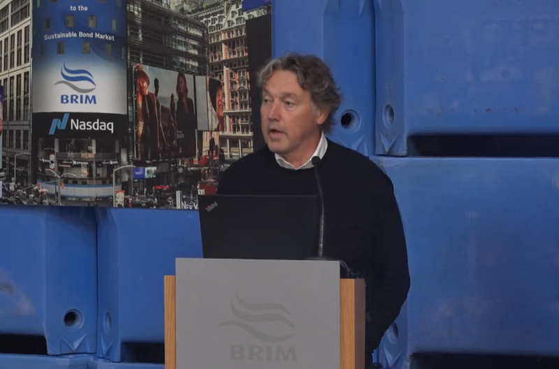 Guðmundur Kristjánsson kynnir uppgjör Brim fyrir fyrri hluta ársins 2022. Mynd: Brim/Skjáskot